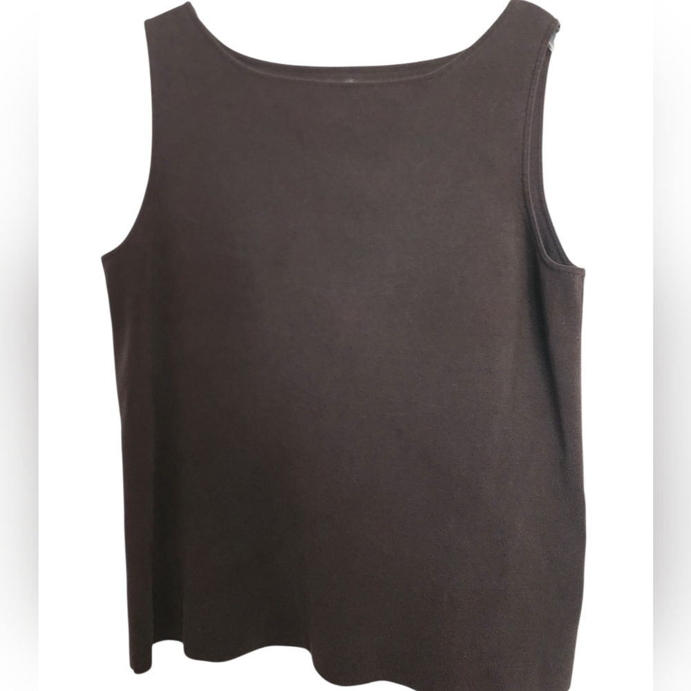 Chico's Sleeveless Tank Top Silk Blend Knit Brown Size‎ Large